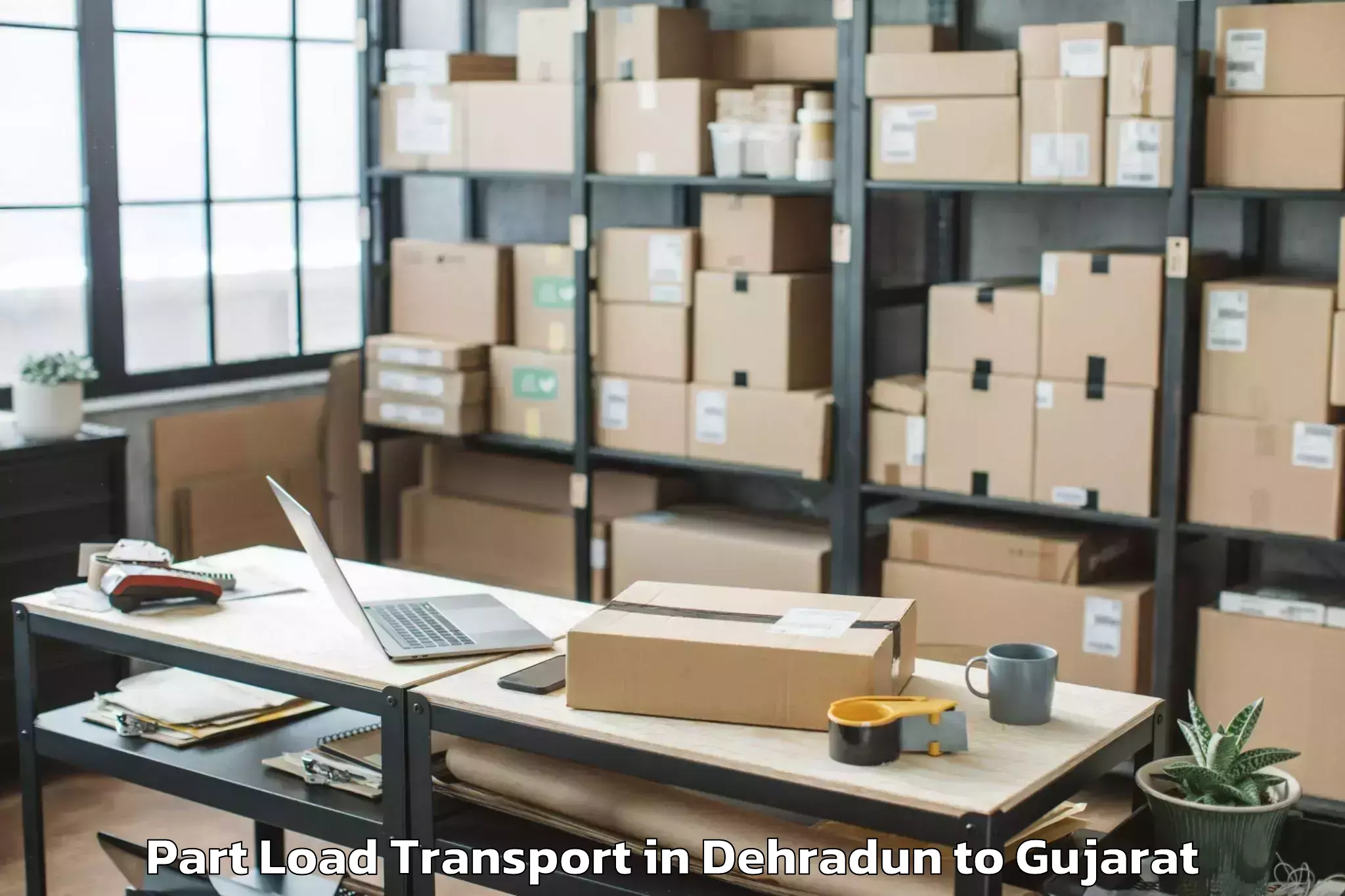 Expert Dehradun to Gussar Part Load Transport